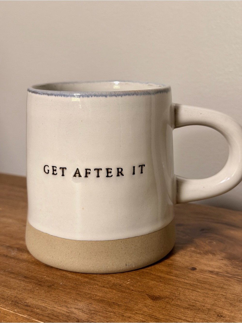 Hearth & Hand Cream and Tan 'Get After It' Ceramic Mug